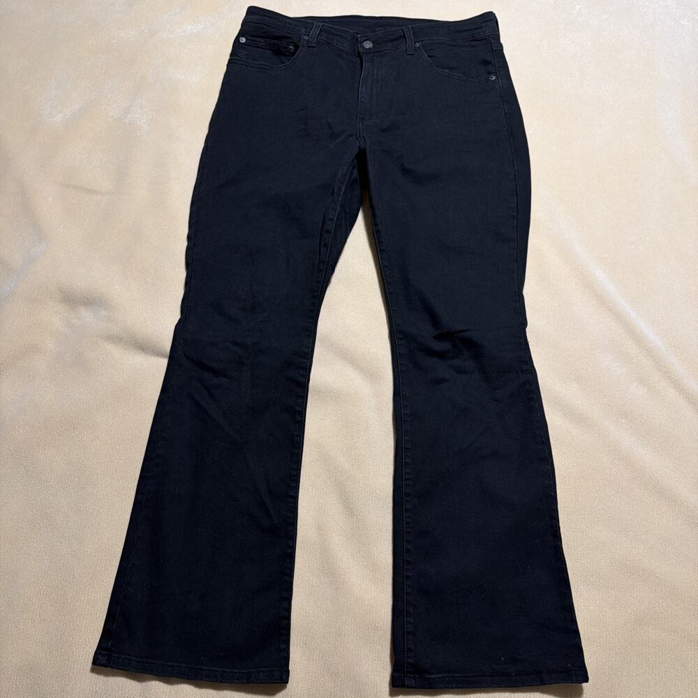 Levi's 725 High Rise Bootcut Jeans W33 L30 Black Stretch Denim